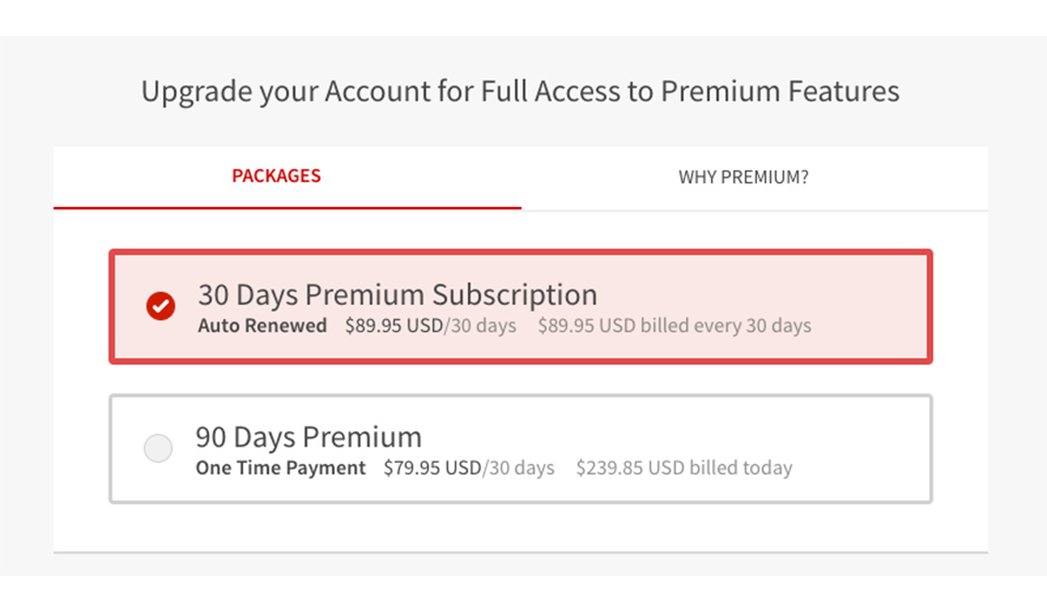 Seeking Arrangement Charges